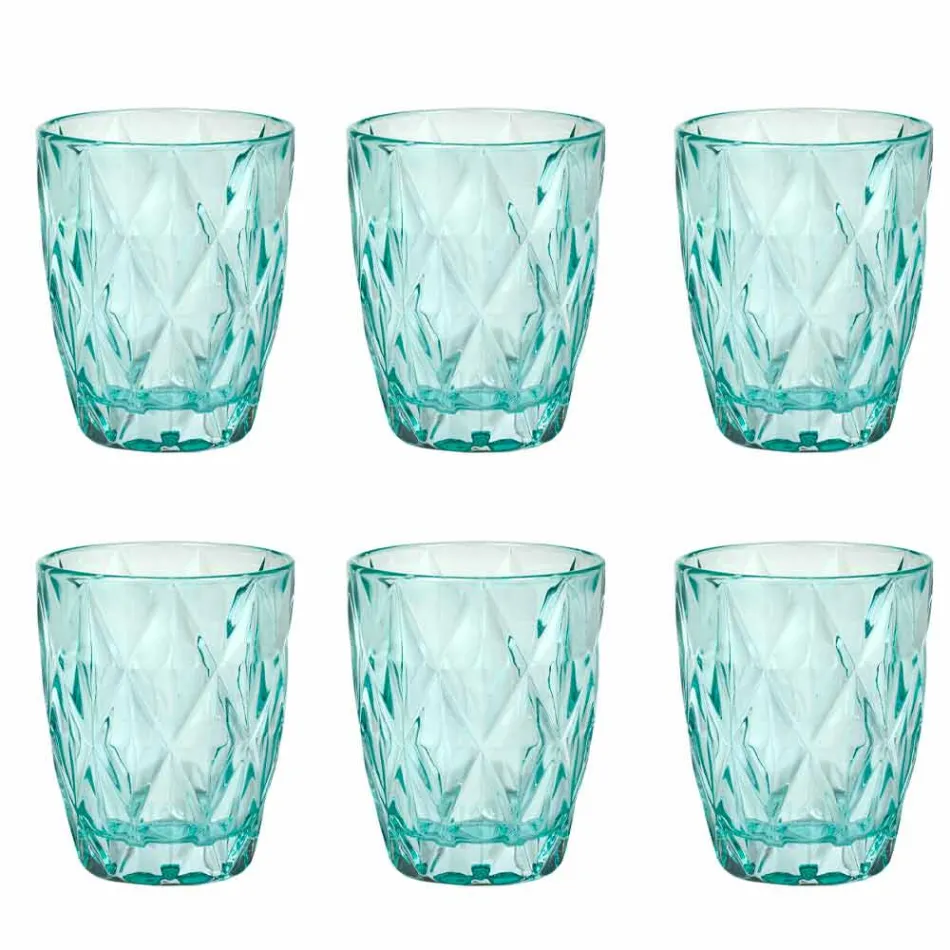 Farbiges Glas Wassergläser Set 6 Stück Modernes Design - Timon Viadurini