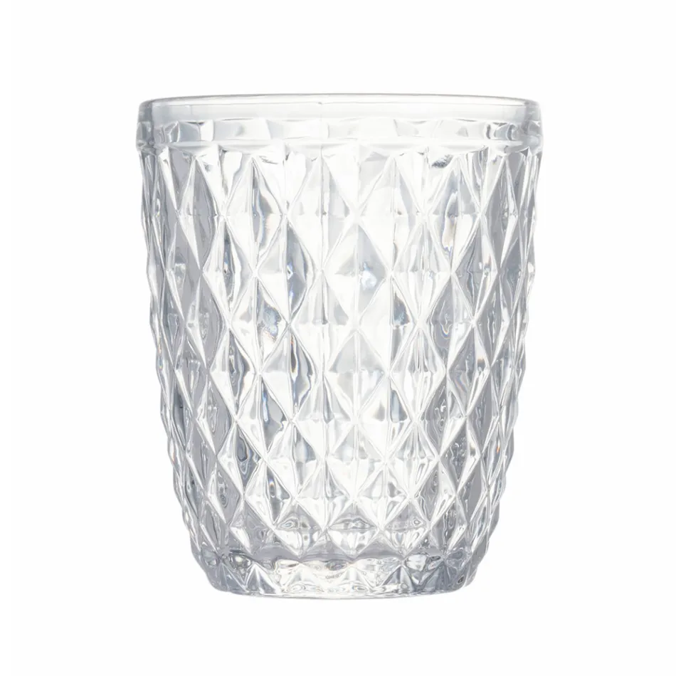 Glasset aus farbigem und geschnitztem Glas Wasser 12-teilig - Brillo Viadurini