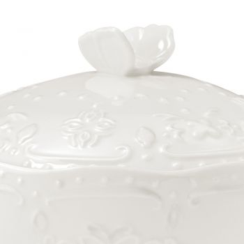 Buffet- oder Aperitif-Service aus dekoriertem weißem Porzellan 3 Stück - Rafiki