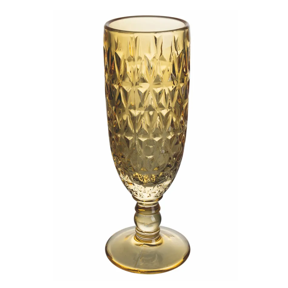 Flötenkelch-Set aus farbigem Glas und verschiedenen Dekorationen 12-teilig - Mix Viadurini