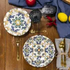 Farbiger Weinkelch Set in Glas und orientalischer Dekoration 12 Stück - Schraube Viadurini