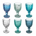 Farbiger Weinkelch Set in Glas und orientalischer Dekoration 12 Stück - Schraube