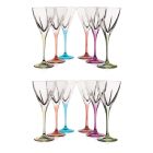 Kristall Weinglas Set Eco Farbig oder Transparent 12 Stück - Amalgam Viadurini