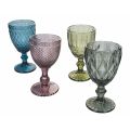 Wein- oder Wasserkelchset aus dekoriertem farbigem Glas 12-teilig - Urbanvi