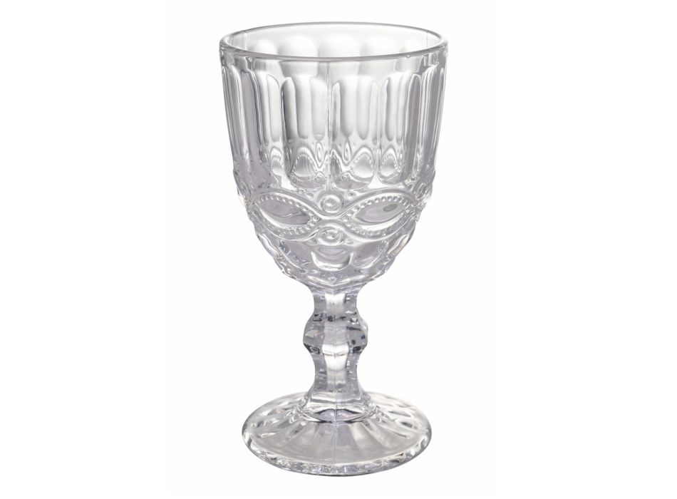 Wein- oder Wasserkelchset aus dekoriertem transparentem Glas 12-teilig - Urbanvi Viadurini