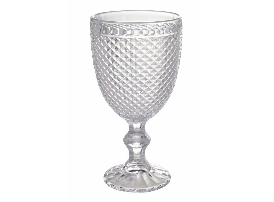 Wein- oder Wasserkelchset aus dekoriertem transparentem Glas 12-teilig - Urbanvi Viadurini