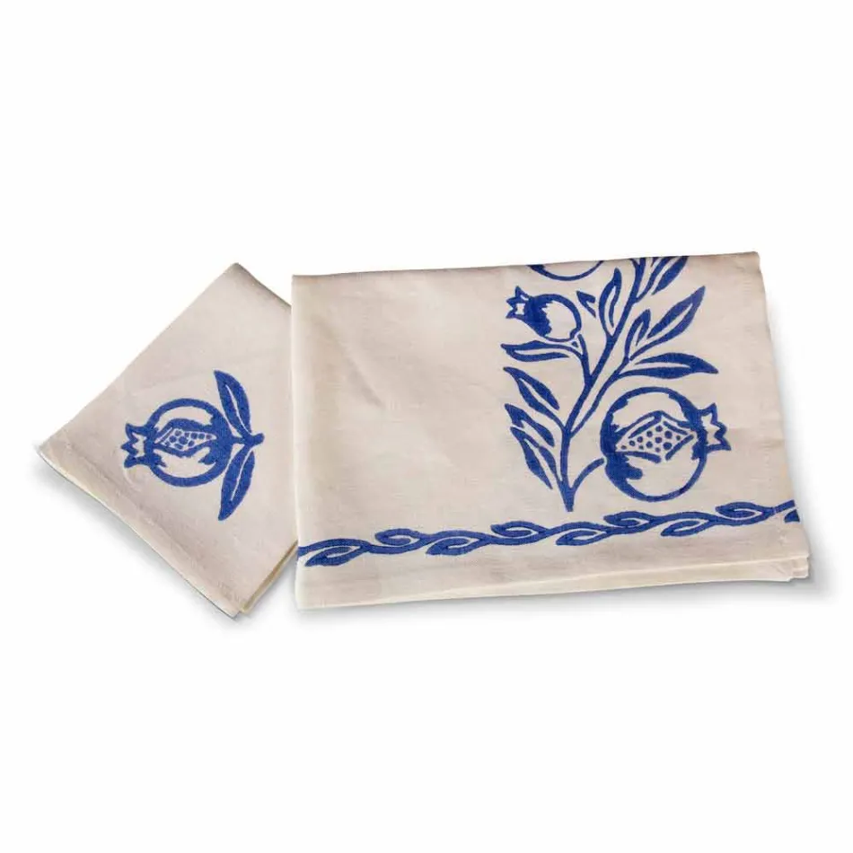 Italienischer Handwerker-Frühstücksservice Handabdruck auf alten Stoffen - Marken Viadurini