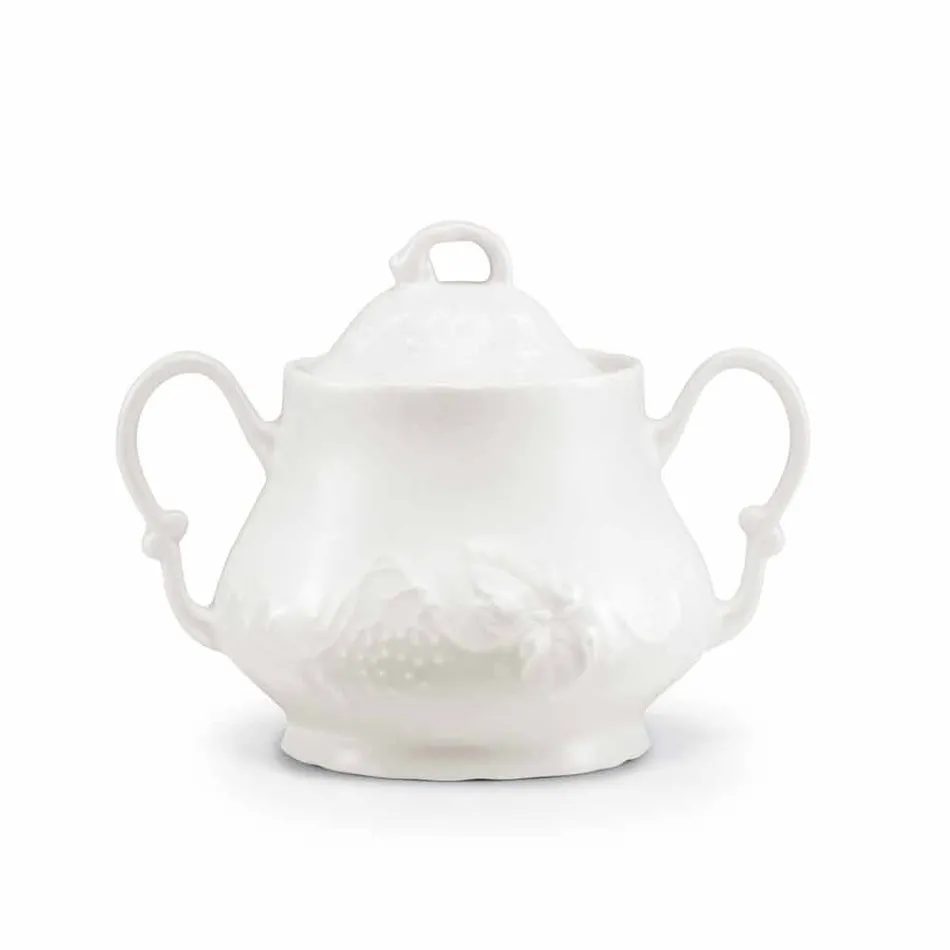 Kompletter Frühstücksservice 22 Stück aus weißem Porzellan - Gimignano Viadurini