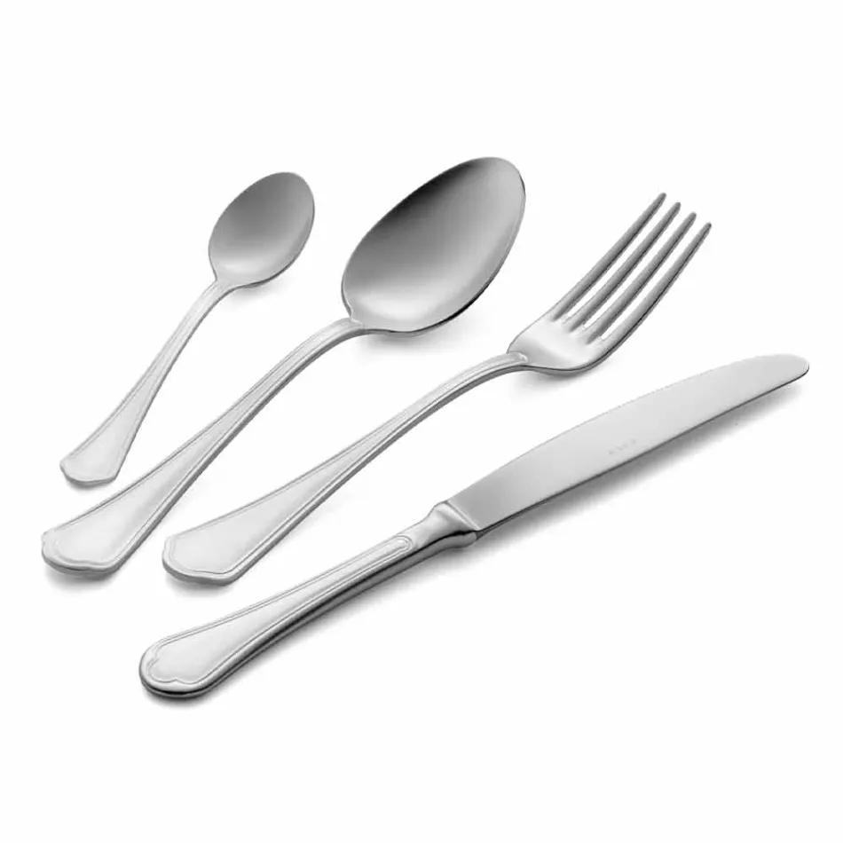 Komplettes Set Luxus Design Edelstahl Besteck 24 Stück - Boss Viadurini