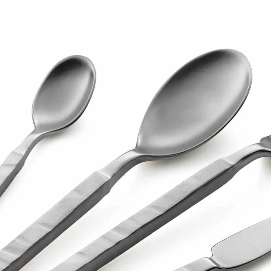 Komplettes Stahlbesteck-Set 24-teiliges Design Made in Italy - Tricky Viadurini