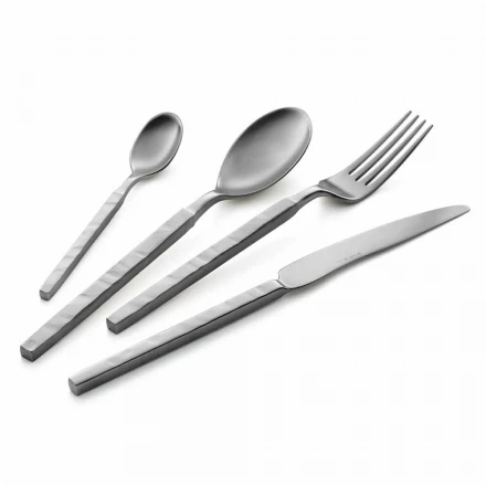 Komplettes Stahlbesteck-Set 24-teiliges Design Made in Italy - Tricky Viadurini