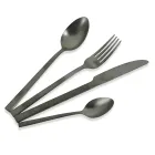 Komplettes Besteckset in schwarzem Stahl- oder Kupferdesign 24-teilig - Fayette Viadurini