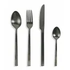 Komplettes Besteckset in schwarzem Stahl- oder Kupferdesign 24-teilig - Fayette Viadurini