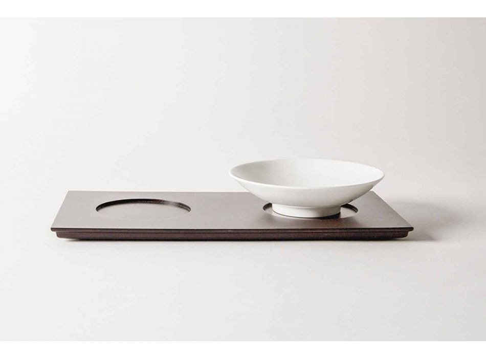 Kleine Tassen Service mit Holztablett Modern Elegant Design 9 Stück - Flavia Viadurini