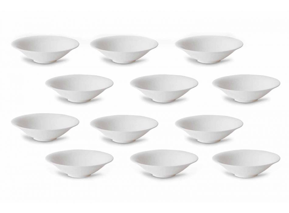 White Fruit oder Ice Cream Cups Service 12 Stücke elegantes Design - Doriana Viadurini