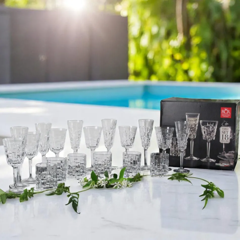 Set mit 18 Luxus-Kristallgläsern - Luxuryglass25 Viadurini