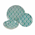 Kompletter Tischservice aus farbigem Porzellan 18 Stück - Indonesien Viadurini