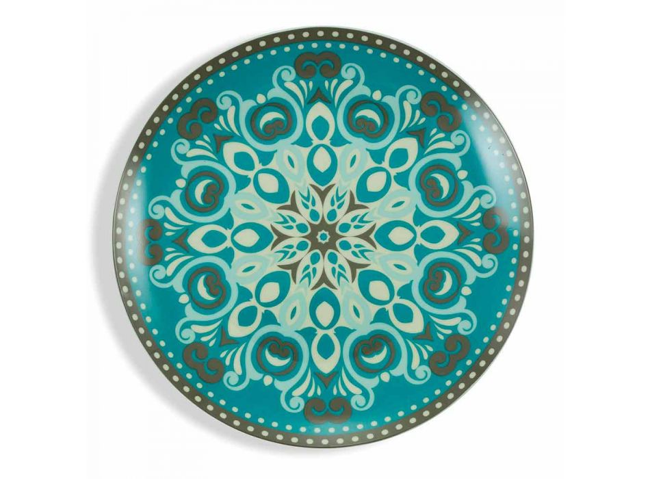 Blau gefärbtes Porzellangeschirr Set 18 Stück - Eivissa