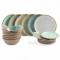 Geschirrset Farbige Teller Full 18 Pieces Design - Osteria