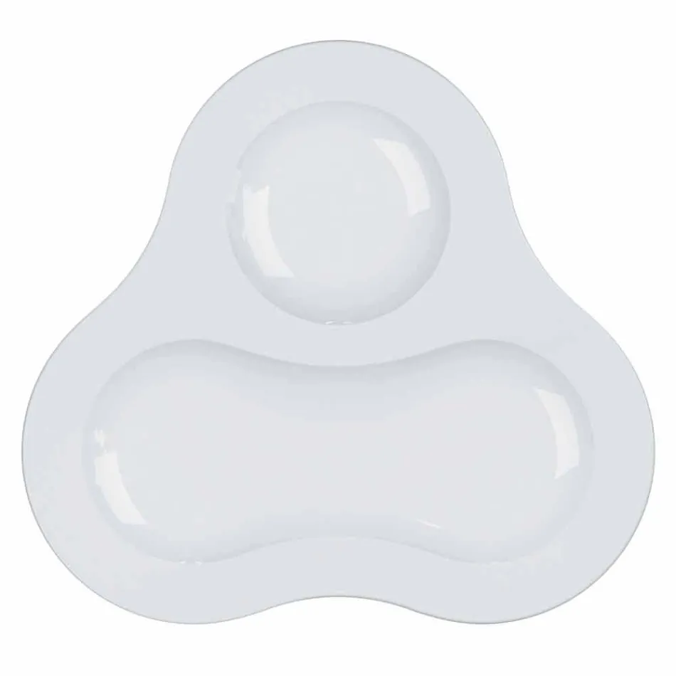 Komplettes Teeservice Modernes Design aus weißem Porzellan 14 Stück - Teleskop Viadurini