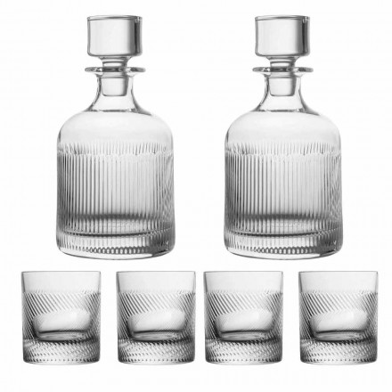 6-teiliges Luxus-Design Ökologisches Kristall-Whisky-Set - Taktil Viadurini