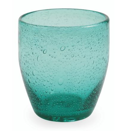 Set mit 12 Wassergläsern aus farbigem mundgeblasenem Glas - Guerrero Viadurini