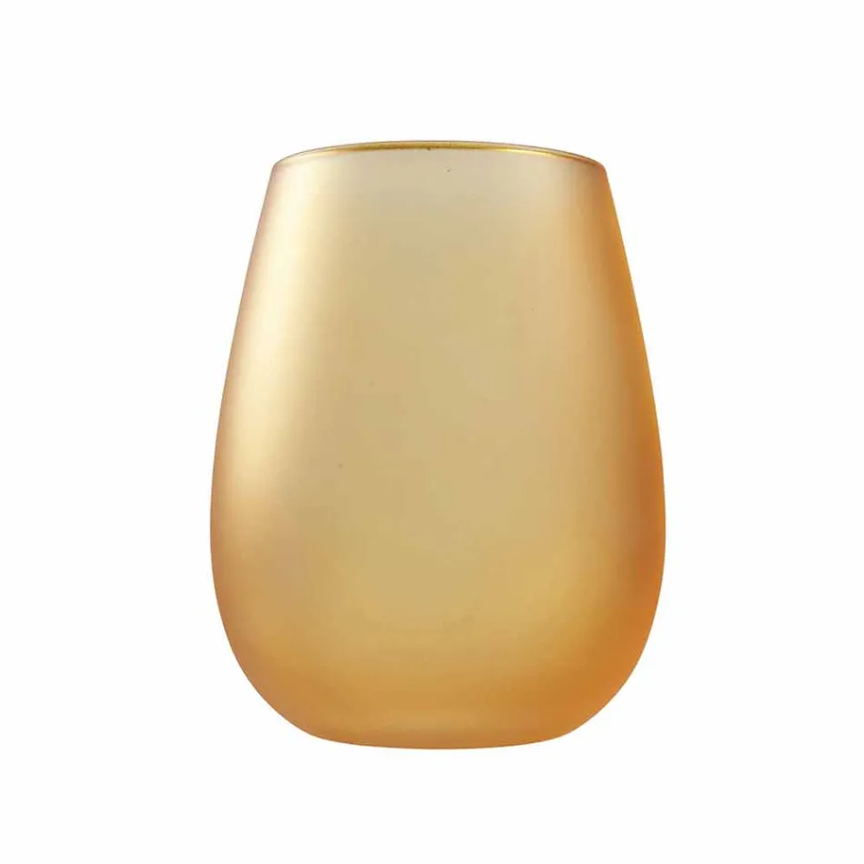 Modernes farbiges Glas Wasserglas Set, 12 Stück - Rand Viadurini