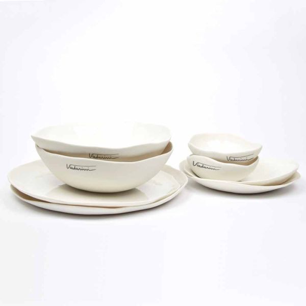 Luxus design 24-teiliges weißes porzellan geschirr service - arciregale