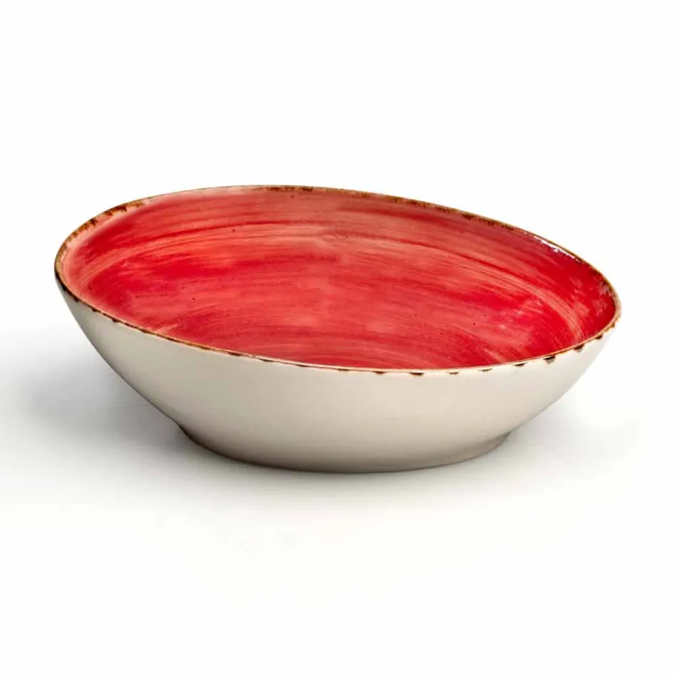 Set mit 16 modernen Design-Gerichten aus elegantem farbigem Steinzeug - Simba Viadurini