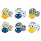 Service farbige und moderne Gerichte Geschirr Komplettset 18 Stück - Cefalu Viadurini