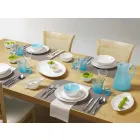 Serviergeschirr 3 Stück Modernes Design aus weißem Porzellan - Malaga Viadurini