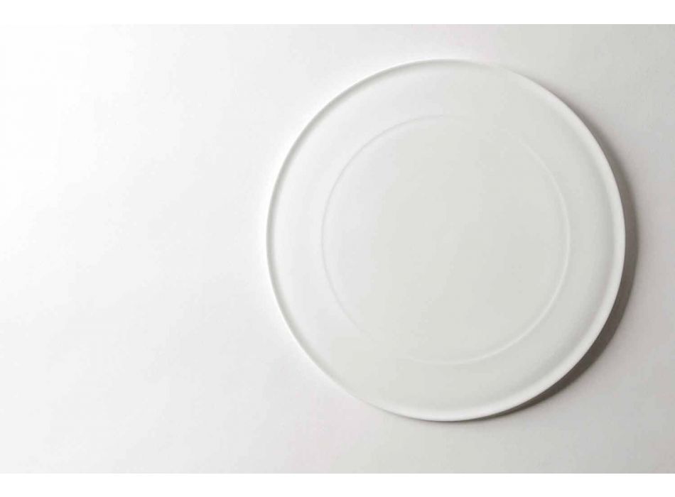 Gourmet Design Servierteller aus weißem Porzellan 2 Stück - Flavia Viadurini