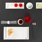 Weißes Porzellan Moderne Teller Set 25 Stück - Basal Viadurini