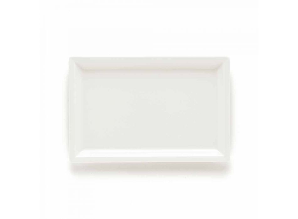 Weißes Porzellan Moderne Teller Set 25 Stück - Basal Viadurini