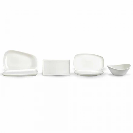 Weißes Porzellan Abendessen oder Servieren von Gerichten - Nalah Viadurini