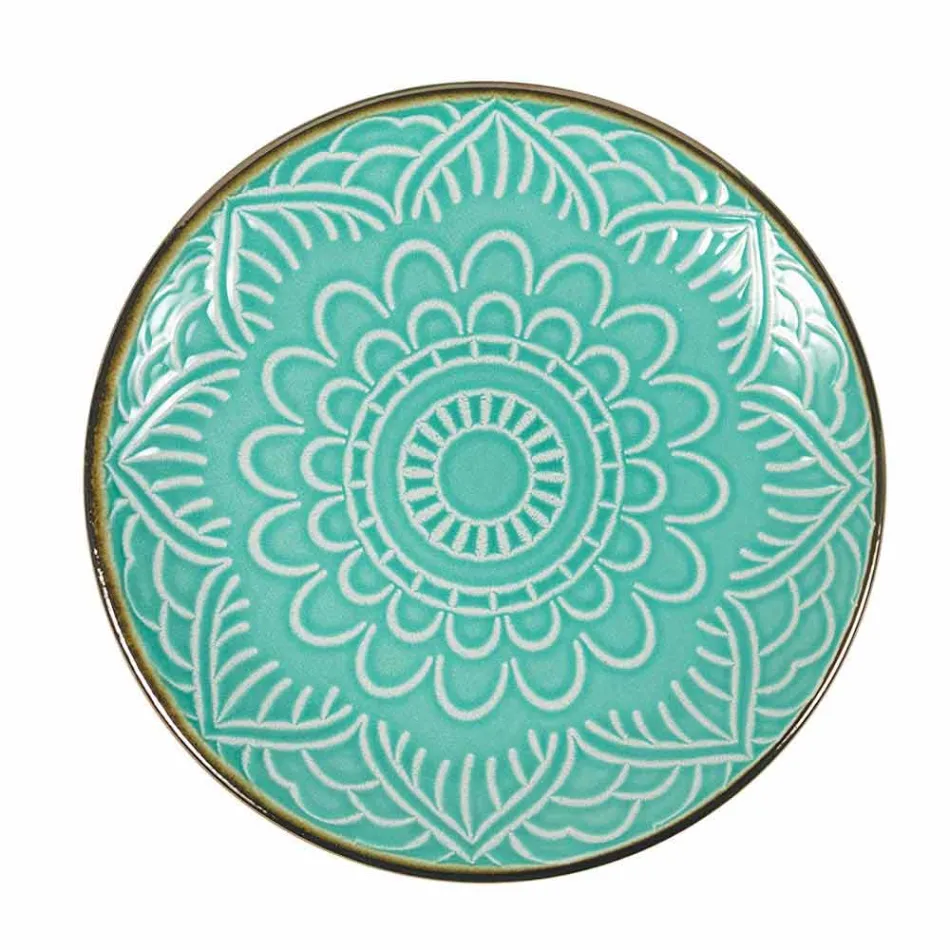 Geschirrservice in Hartdolomitgrau, Hellblau oder Blau 18 Stück - Arabisch Viadurini