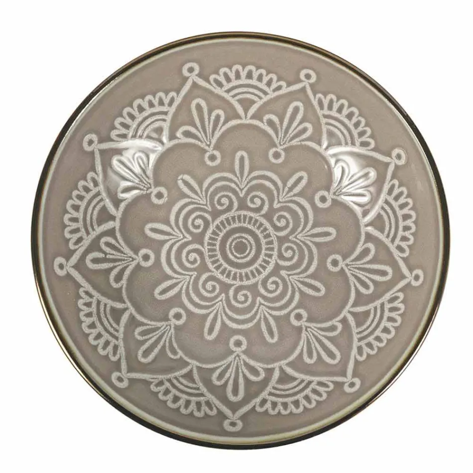 Geschirrservice in Hartdolomitgrau, Hellblau oder Blau 18 Stück - Arabisch Viadurini