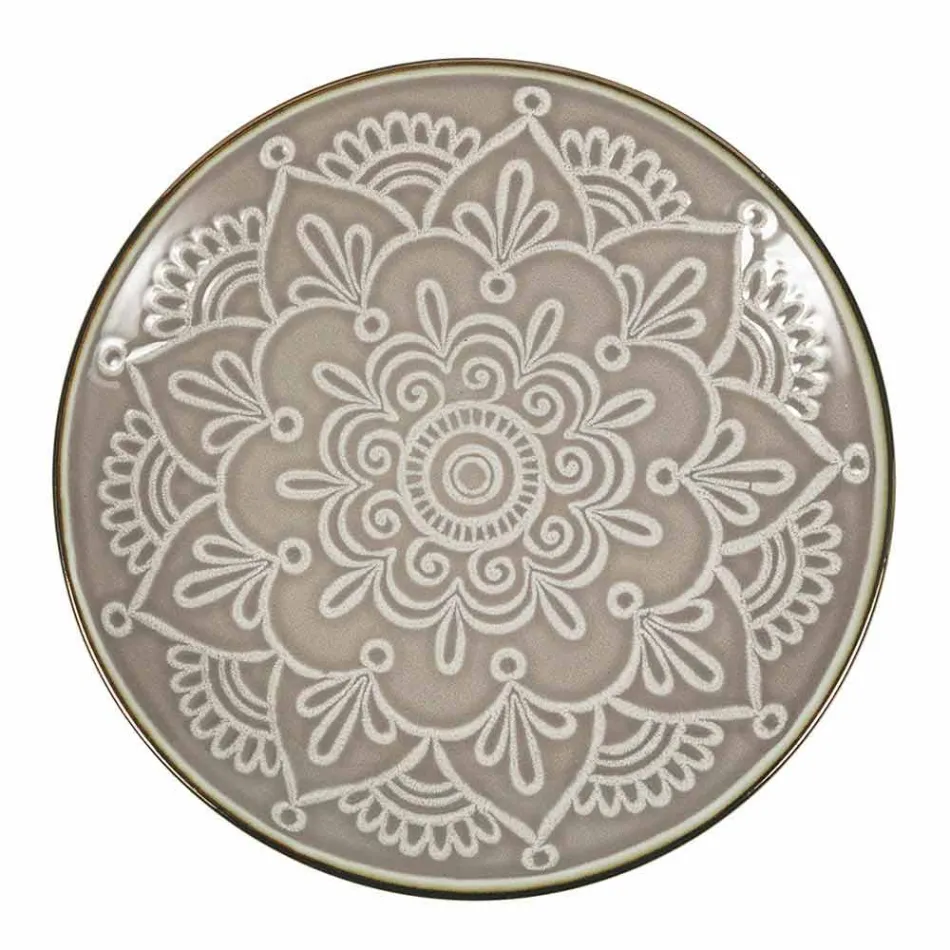 Geschirrservice in Hartdolomitgrau, Hellblau oder Blau 18 Stück - Arabisch Viadurini