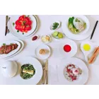 Modernes und elegantes Abendessen Abendessen Set aus Porzellan 24 Stück - Teleskop Viadurini