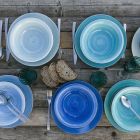 Geschirrset Blue Shades Komplettes Geschirr aus Steingut 18-teilig - Abruzzo4 Viadurini