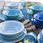 Geschirrset Blue Shades Komplettes Geschirr aus Steingut 18-teilig - Abruzzo4 Viadurini