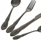Schwarzes oder goldenes Besteckset aus satiniertem Stahl, 24-teilig - Fantasy Viadurini