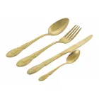 Schwarzes oder goldenes Besteckset aus satiniertem Stahl, 24-teilig - Fantasy Viadurini