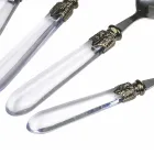 Besteck-Set aus Stahl und transparentem Kunststoffgriff 24-tlg. - Palazzo Viadurini