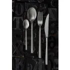 Besteck Set aus sandgestrahltem Edelstahl 24 Stück elegantes Design - Ronfo Viadurini