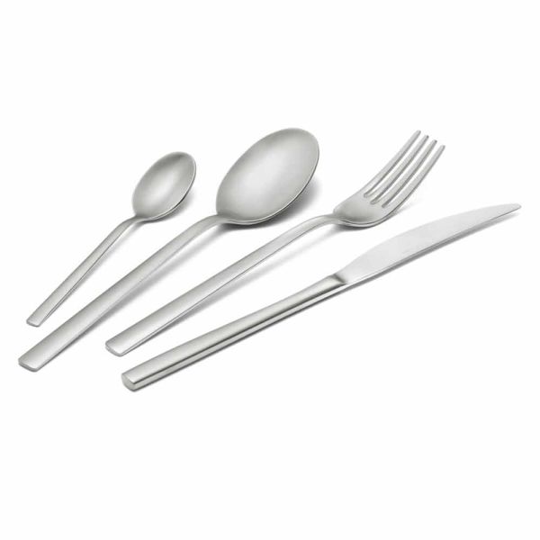 Besteck set aus sandgestrahltem edelstahl 24 stück elegantes design - ronfo