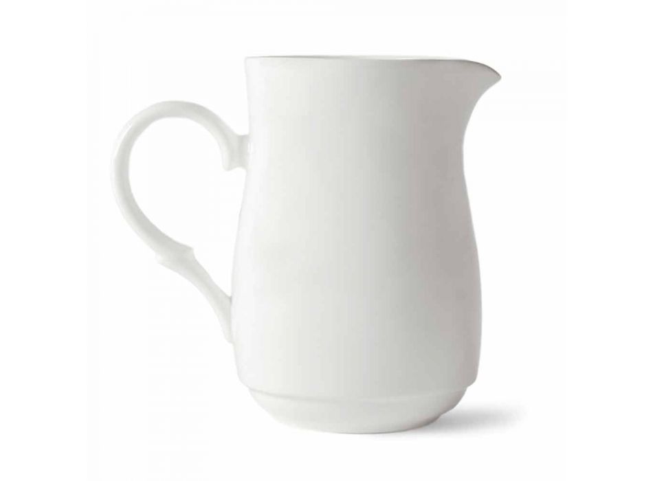 Cappuccino-Tassen aus weißem Porzellan Service 14 Frühstücksstücke - Samantha