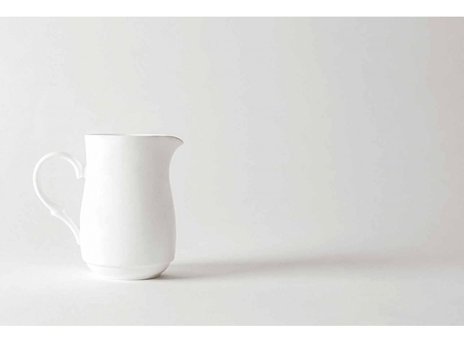 Cappuccino-Tassen aus weißem Porzellan Service 14 Frühstücksstücke - Samantha