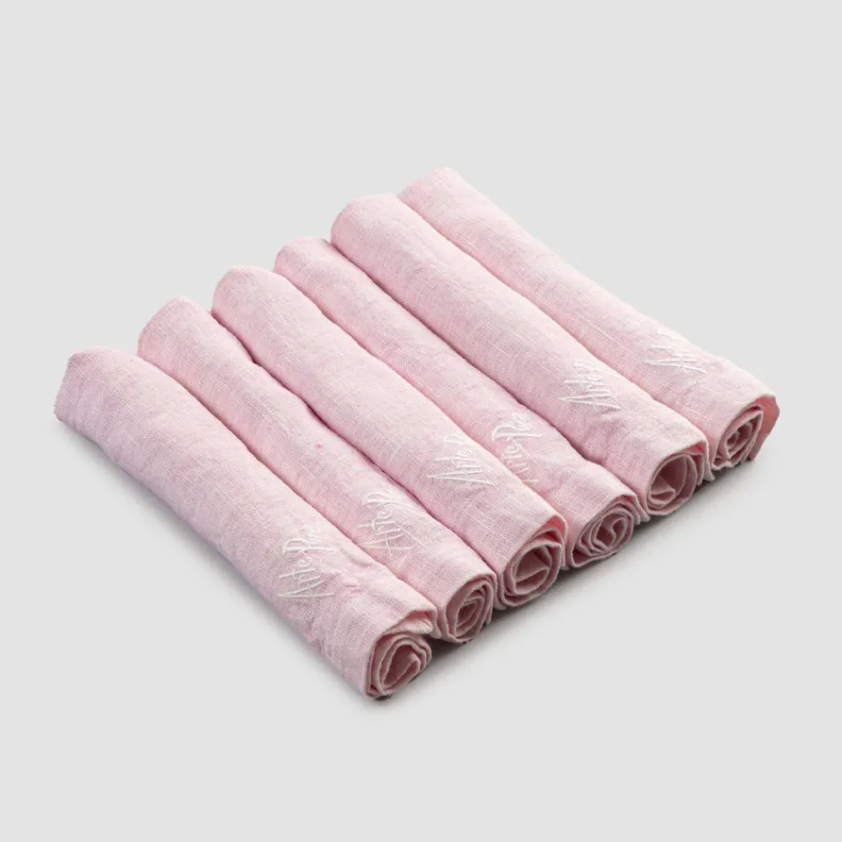 Elegantes Leinenserviettenservice mit Faltkante, 6 farbige Teile - Onestini Viadurini