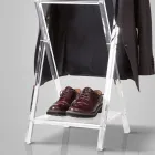 Klappbarer Zimmerdiener aus transparentem Acrylglas - Stecla Viadurini